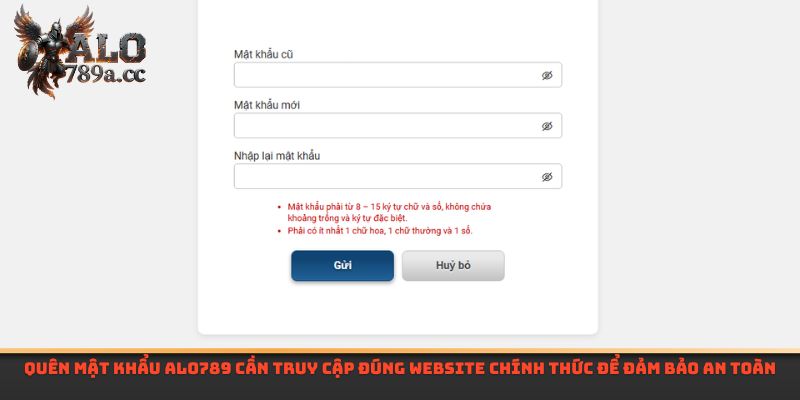 Quên mật khẩu Alo789 cần truy cập đúng website chính thức để đảm bảo an toàn